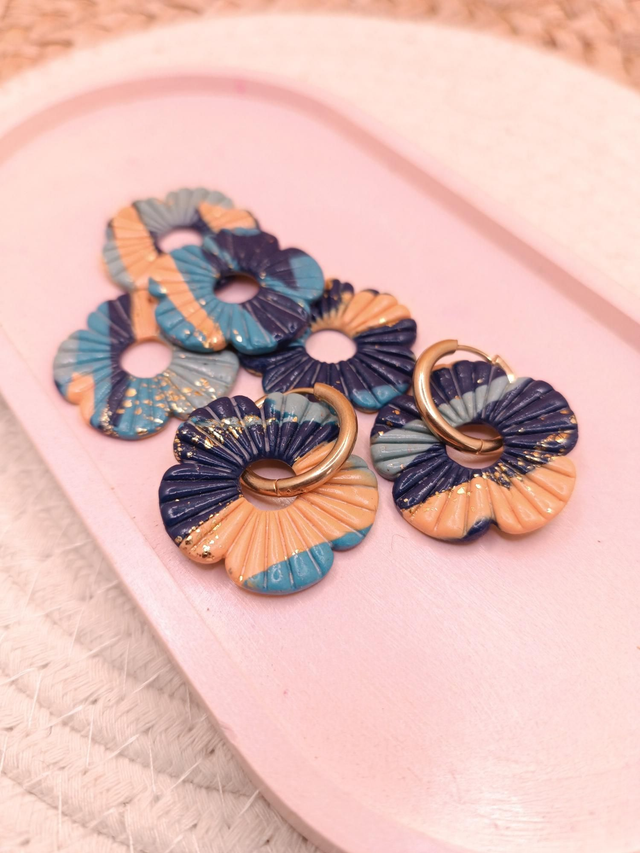 "Astrid" orange et bleu