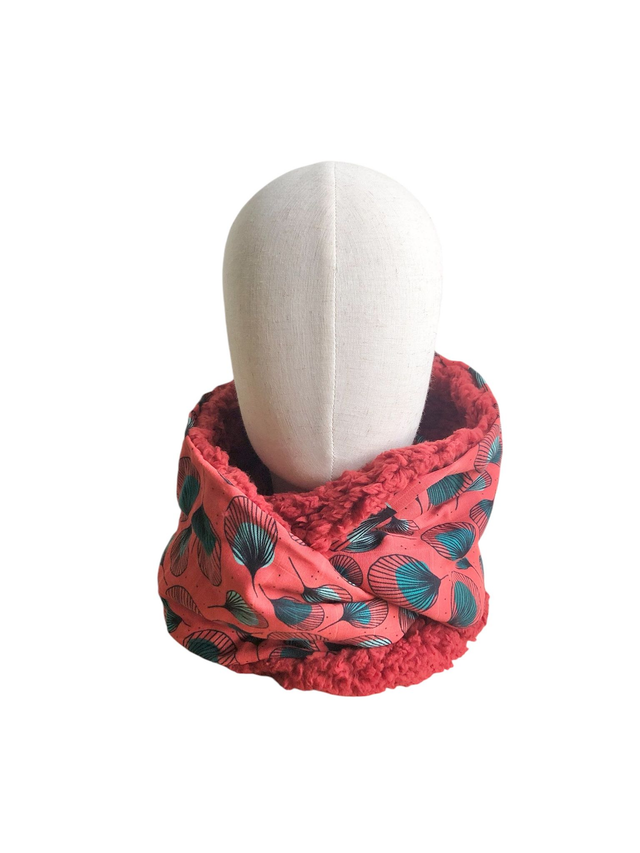 Echarpe double tour Sherpa - PLUMES - rouge