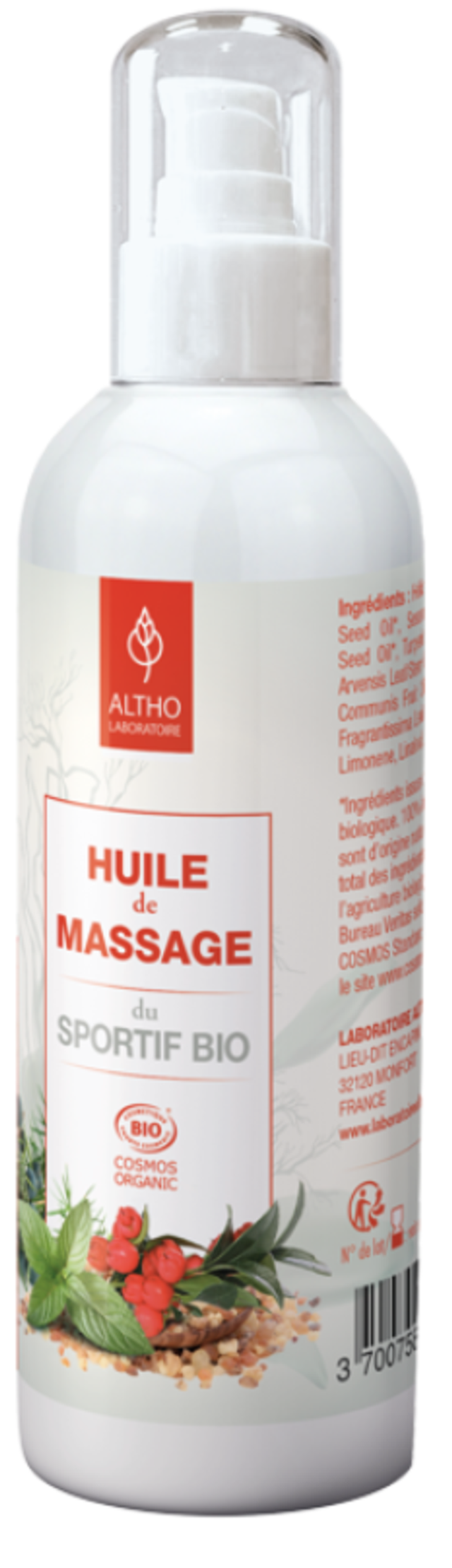 Huile de massage du sportif 200ml