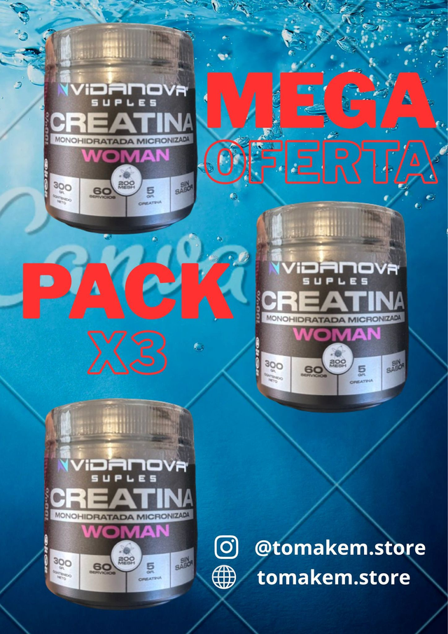 PACK X3 CREATINA WOMAN MONOHIDRATADA VIDANOVA®