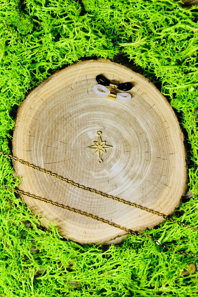Chaine de lunettes intemporelle dorée personnalisée Etoile