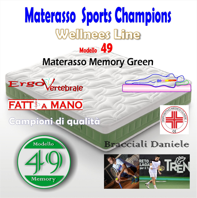 Materasso  Champion Wellness MEMORY 49 GREEN