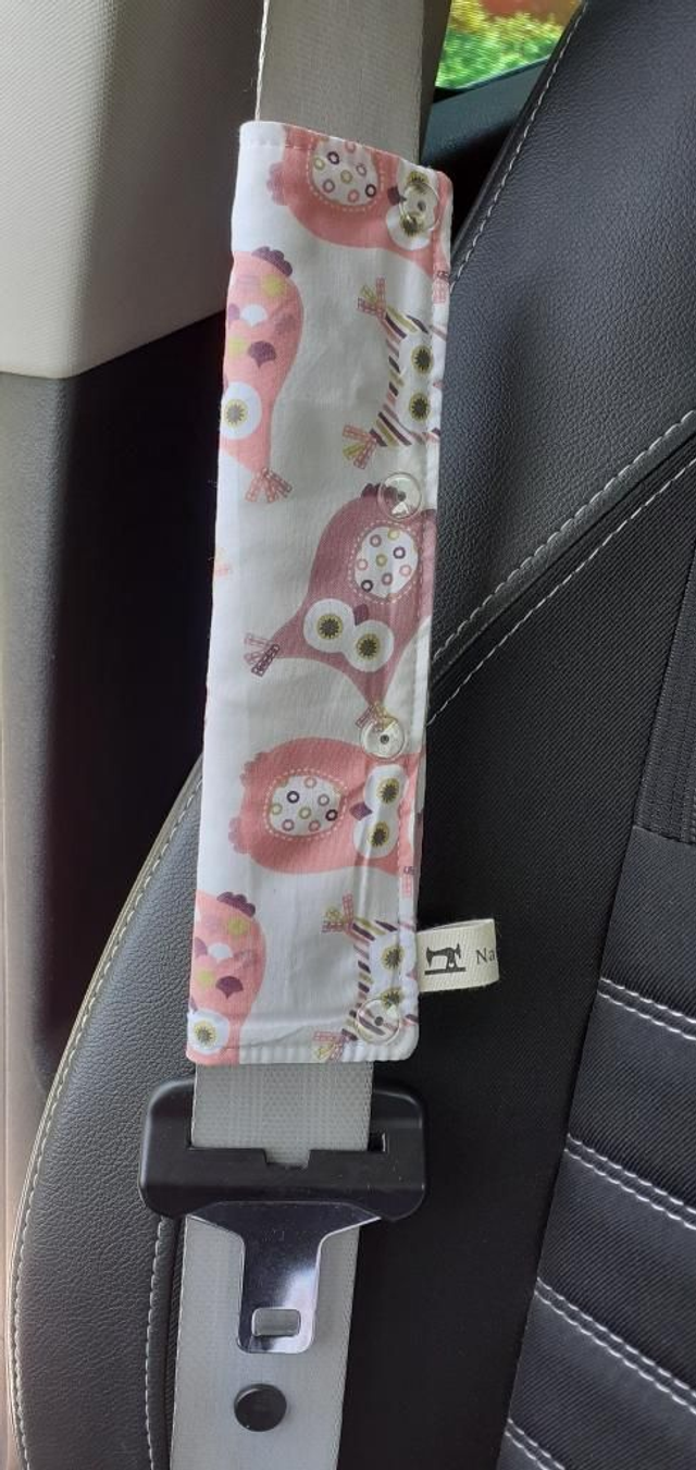 Protège ceinture Sécurité Chouettes Rose