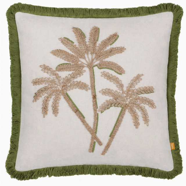 Kussen palm geborduurd