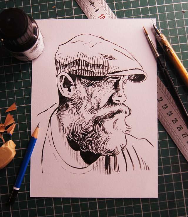 Un béret et une barbe