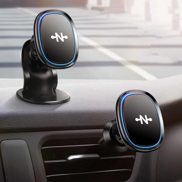 Support Smartphone Magnétique pour Voiture avec 2 Fixations Noir