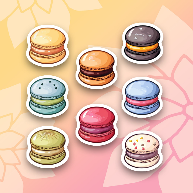 00 - 8 Mini Magnets Macarons  