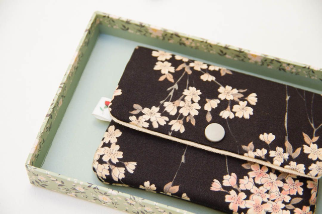 Monedero grande Satin Sakuras Black