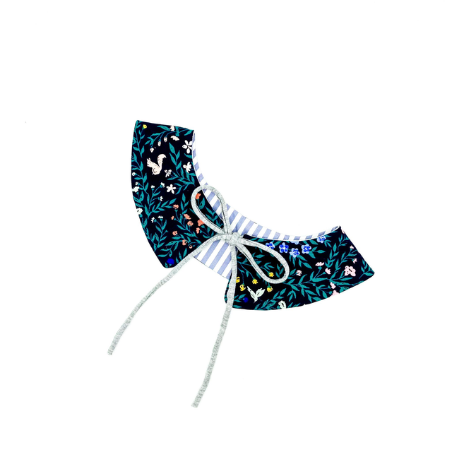Detachable Peter Pan Collar - Dark Navy Floral