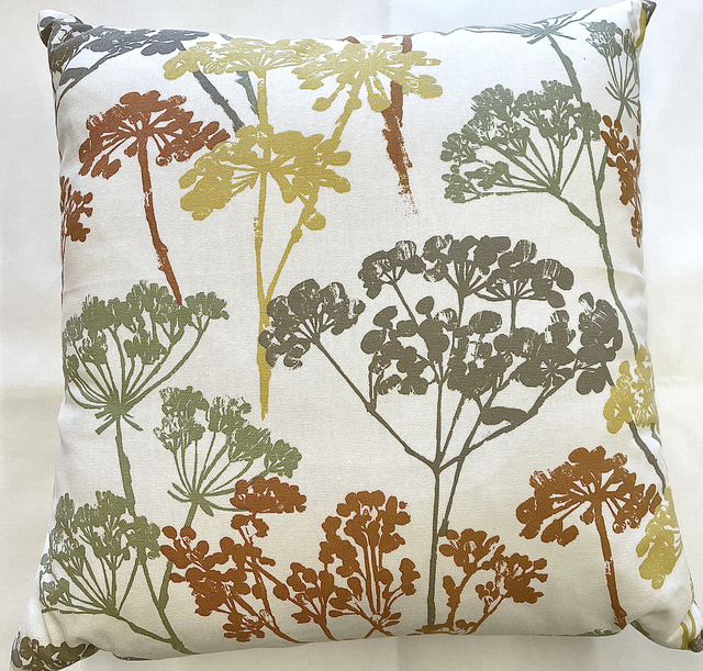 Cow Parsley Autumn Print Cushion 