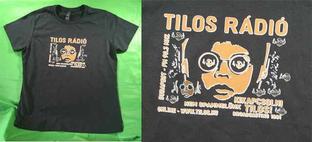 Ladies T-Shirt - Black - Size 'L' - Nem Spammelünk Tilos Radio Inspired Design - Tilos Maraton Glasgow 2025 Edition - All Profit goes to www.tilos.hu 