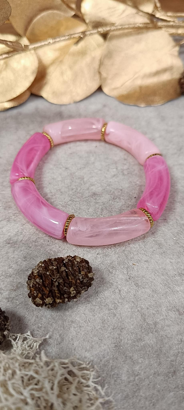 Bracelet perles roses