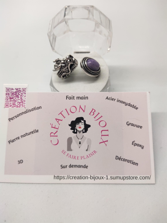 Bague dragon en charoite 