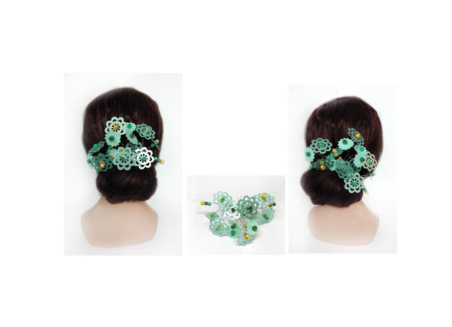 Épingle cheveux mariage fleur bleu bijou de coiffure cérémonie soirée