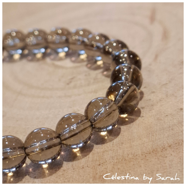 Bracelet Quartz Fumé Taille Homme