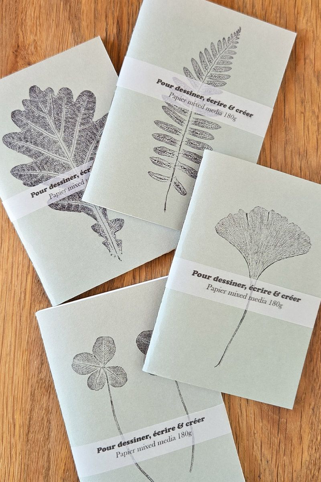 Carnet Pocket Monotype Végétal feuille de chêne - Style Naturel & Minimaliste