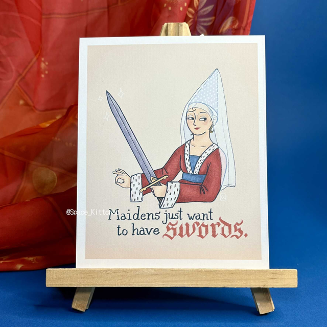 Maidens want swords print (digitalna grafika)