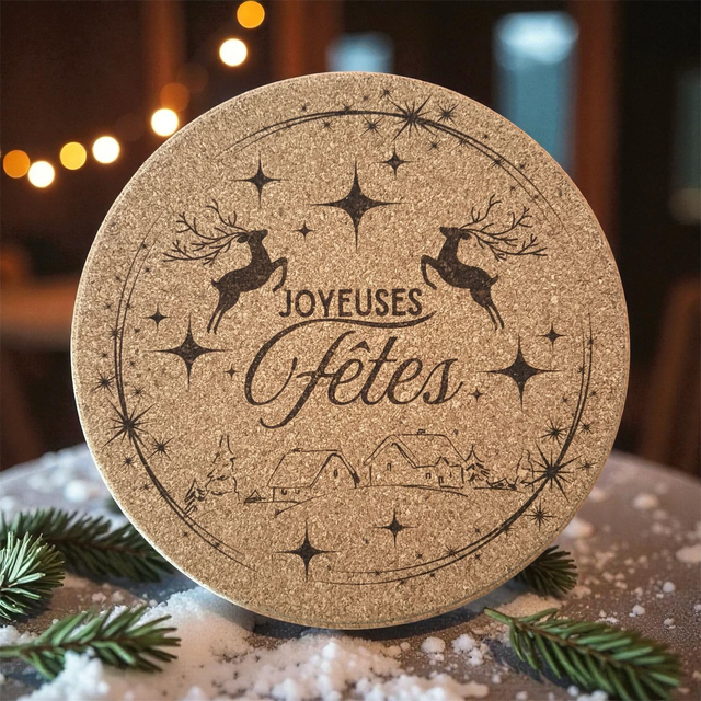 Dessous de plat liège - Joyeuses Fêtes féerie de Noël