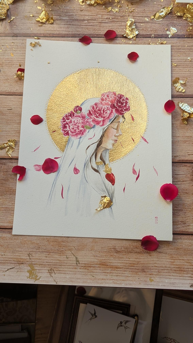 Vierge Marie aux Pivoines 