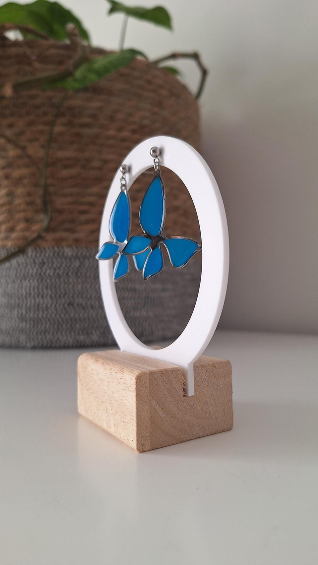 Boucles d&#039;oreilles papillons bleus