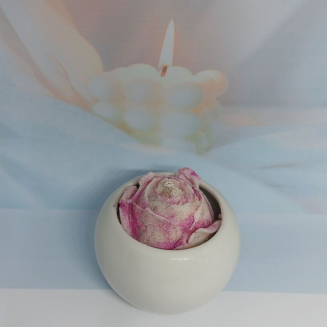 Bougies en forme de rose parfumée à la fleur de cerisier, douceur des îles, barbe à papa – Parfait pour un cadeau pour la fête des mères