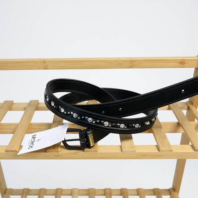 Mrs Ros - ceinture strass noir - 95cm 