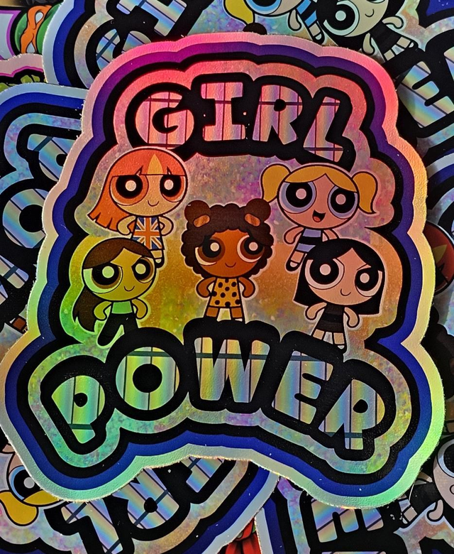 Girl power puff sticker 