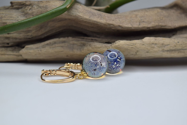 DORMEUSES MINI GALAXIE VIOLETTE MONTURE OR (DG5)