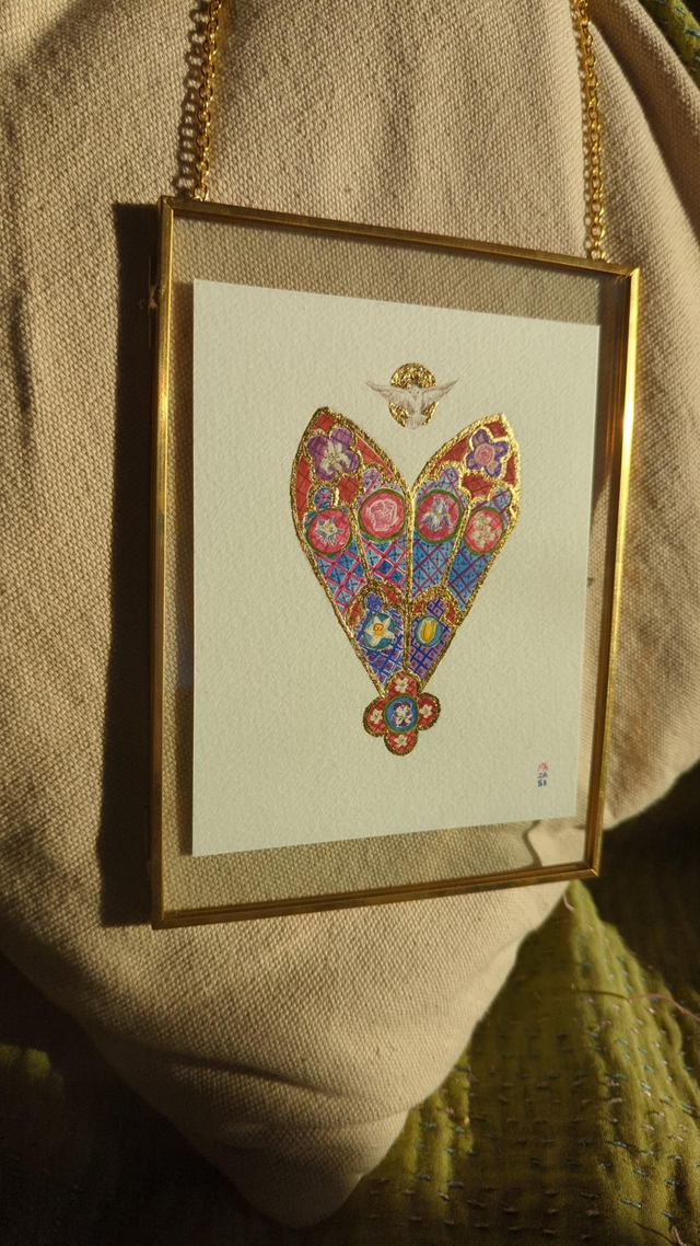 Ex-voto rosace Notre Dame de Paris encadré 