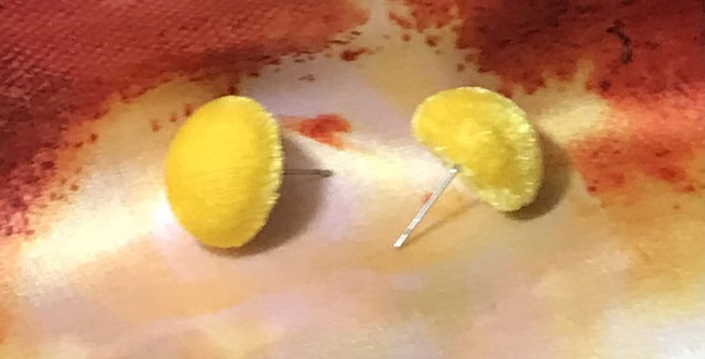 Yellow Fabric Studs Plain - FSP02