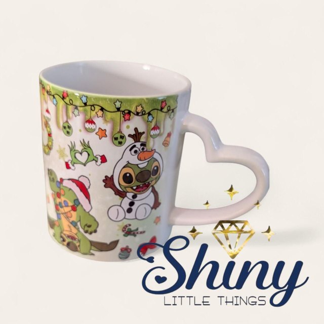 11oz Heart Handle Stitch Grinch Mug