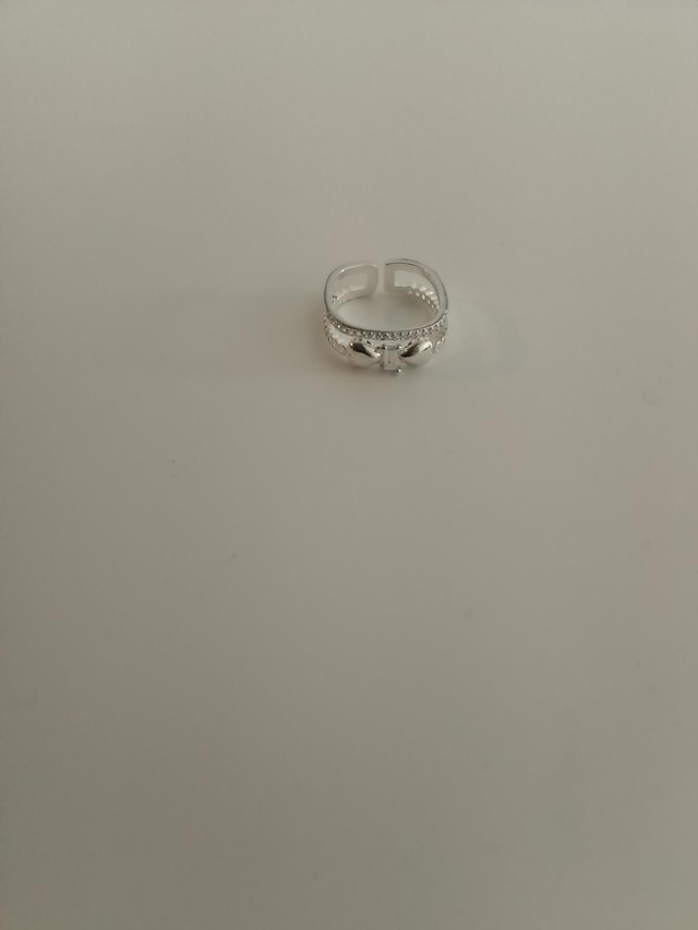 Zilverkleurige open ring
