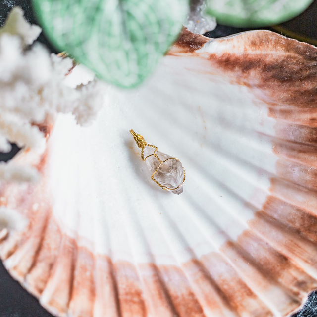 Smokey Quartz Pendant Brass R2