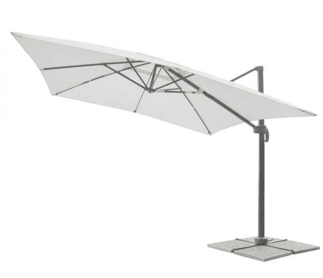 Ombrellone a braccio palo Grigio 3 x 3 in alluminio 