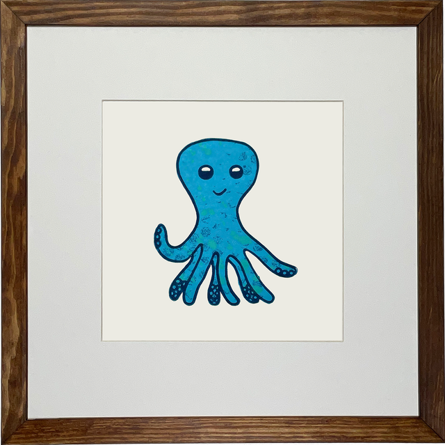 Linoldruck "The cute encounter" 30x30cm