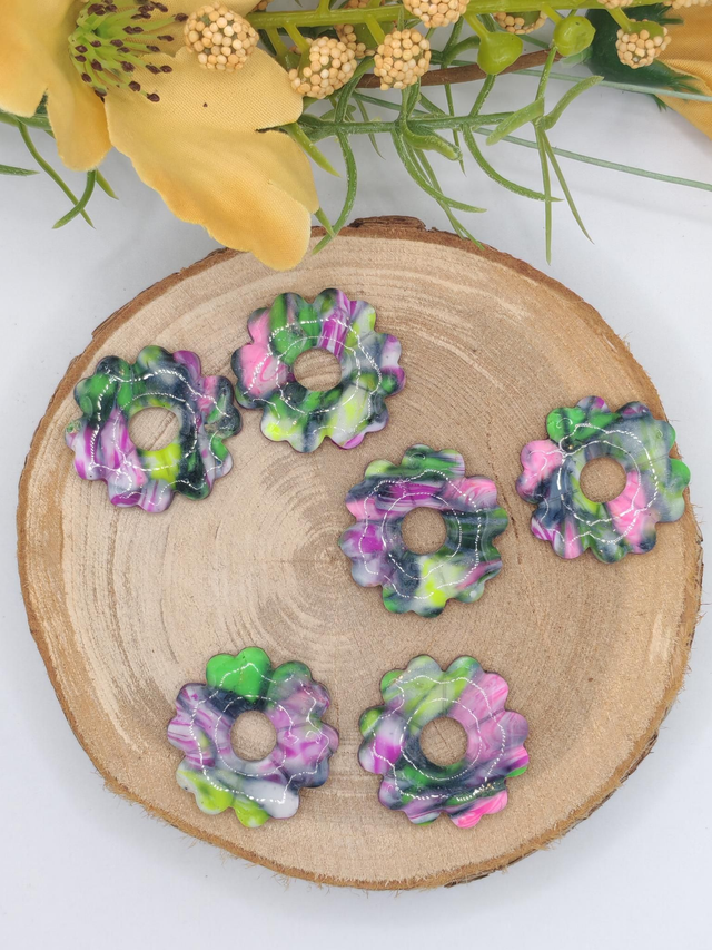 Fleurs Leady Mélange Fluo/Noir réversible