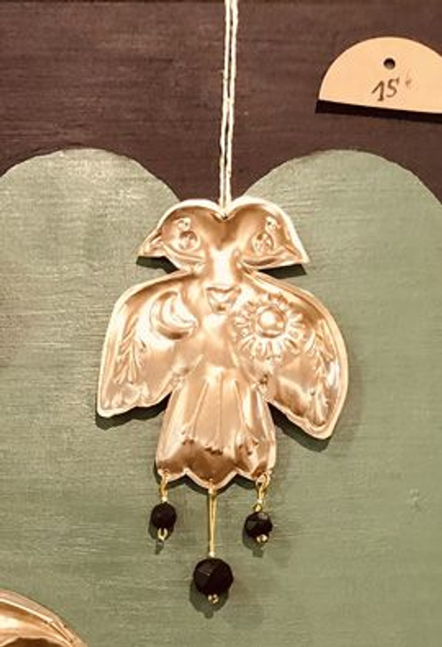 Suspension oiseaux à deux têtes, perles