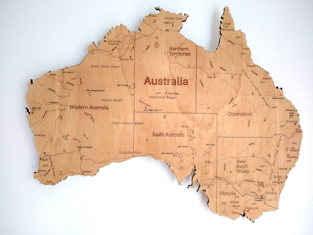 A02 – Carte d'Australie - Décoration murale Design
