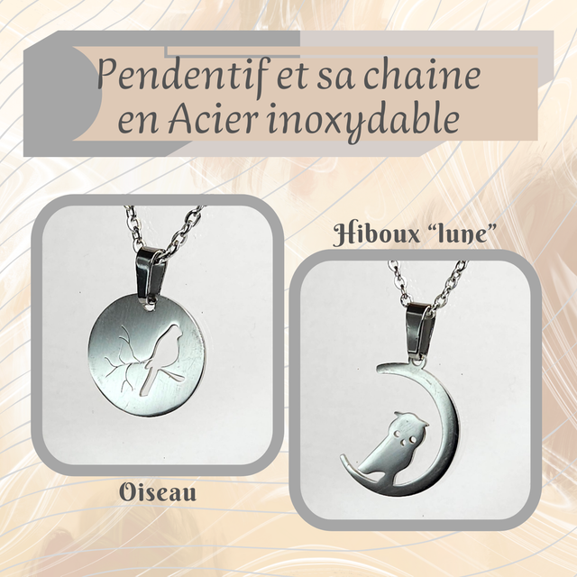 Pendentif M - Thème &quot;Plumage&quot;
