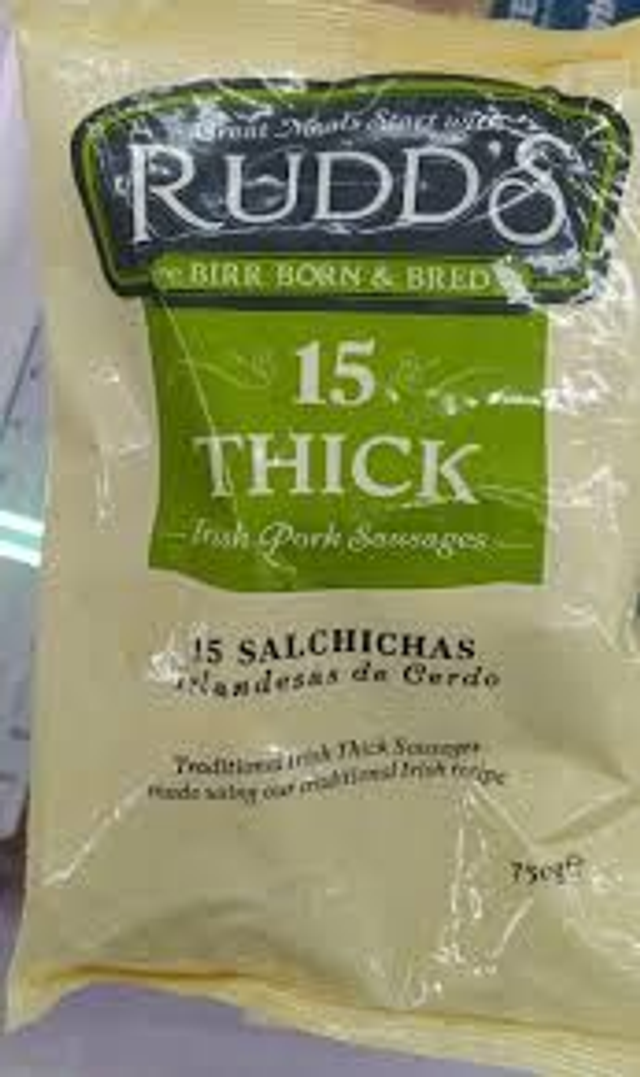 Rudd´s 15 Thick Irish Pork Sausages 750g