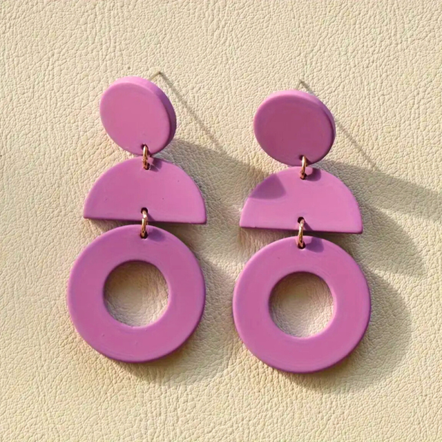 Purple geometric trio dangles