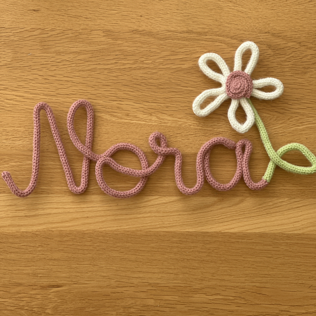 Floral Knitted Name 