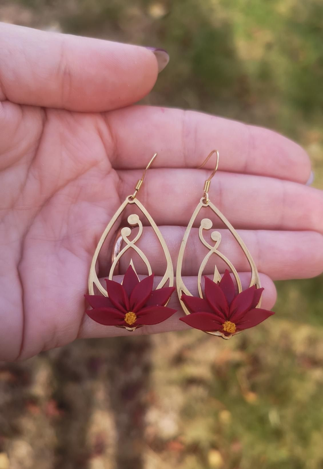 Collection Florale Pétale Pourpre - Boucles d'oreilles Flavia