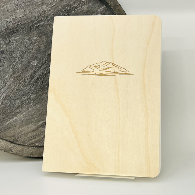 Holz-Notizbuch „Berge“ (Ahorn) 