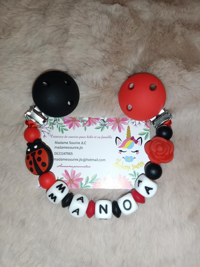 Attache doudou Coccinelle