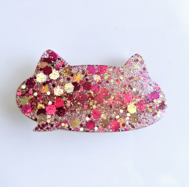 BARRETTE CHAT FUSHIA PAILLETTÉ 