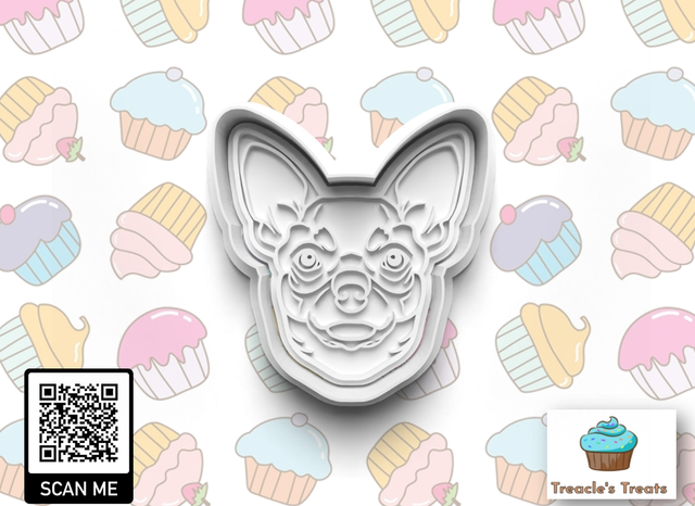 Chihuahua Head Fondant/cookie stamp with cutter