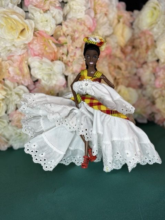 Poupée - Robe madras 100% Coton – Fait main