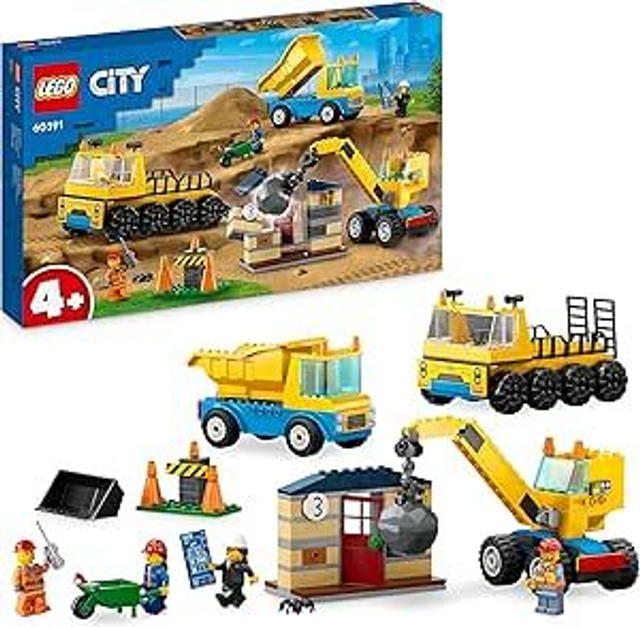 LEGO® City 60391 Baufahrzeuge und Kran mit Abrissbirne