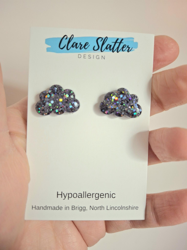Cloud stud earrings